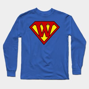 Superhero Symbol Letter W Long Sleeve T-Shirt